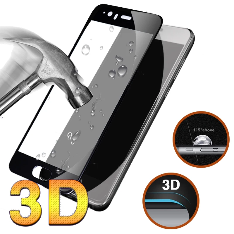 Для 5D изогнутый край Huawei P10 закаленное Стекло полное покрытие Защитная Премиум