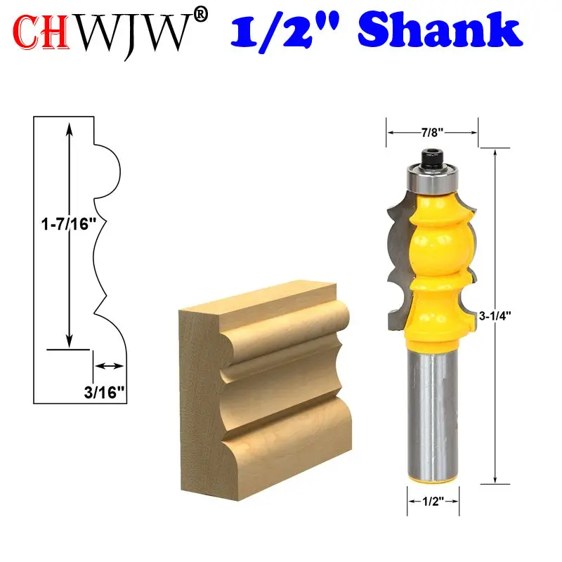 1PC Architectural Molding Router Bit 1/2" Shank Line knife Woodworking cutter Tenon Cutter for Woodworking Tools
1PC Architectural Molding Router Bit 1/2" Shank Line knife Woodworking cutter Tenon Cutter for Woodworking Tools