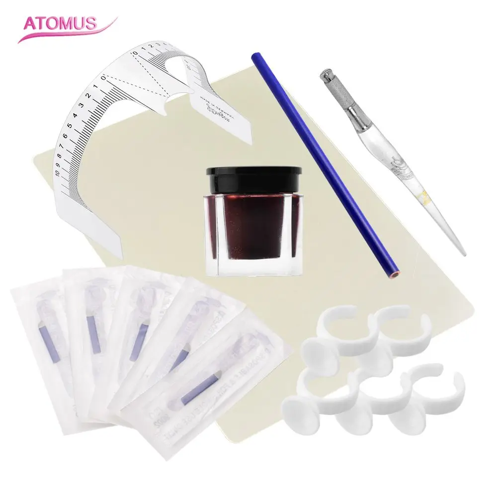 Microblading Tebori Makeup Tattoo&Body Art Kits Manual Pen Eyebrow Practice Pigment Set With 14pin Needle Blade Ink Ring Tools
Microblading Tebori Makeup Tattoo&Body Art Kits Manual Pen Eyebrow Practice Pigment Set With 14pin Needle Blade Ink Ring Tools