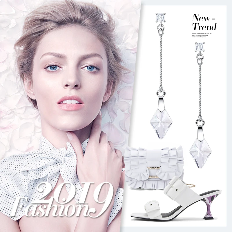 Cdyle 925 Sterling Silver Long Earrings with Austria Crystal Clear Rhombus Drop Earrings Statement Jewelry Women Gifts bijoux
Cdyle 925 Sterling Silver Long Earrings with Austria Crystal Clear Rhombus Drop Earrings Statement Jewelry Women Gifts bijoux