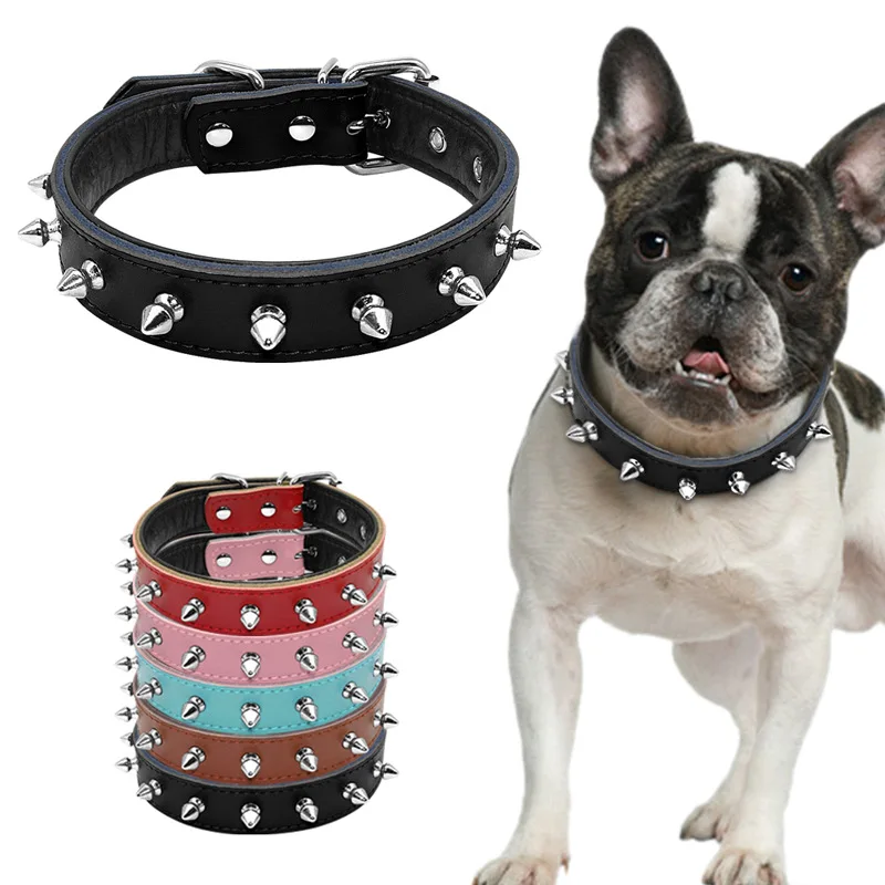 Spiked Studded Padded Dog Collar PU Leather Puppy Collars Adjustable Pitbull dog Neck Strap pet collar For Small Medium Dogs
Spiked Studded Padded Dog Collar PU Leather Puppy Collars Adjustable Pitbull dog Neck Strap pet collar For Small Medium Dogs