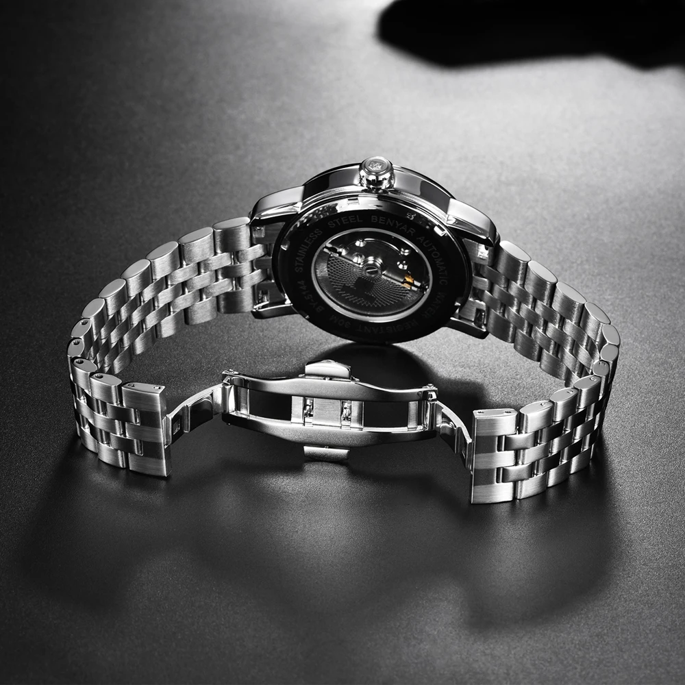 BENYAR Mens Watches Top Brand Luxury Business Full steel Fashion Waterproof Automatic Watch Men's Clock Wristwatch Zegark Mesk
BENYAR Mens Watches Top Brand Luxury Business Full steel Fashion Waterproof Automatic Watch Men's Clock Wristwatch Zegark Mesk