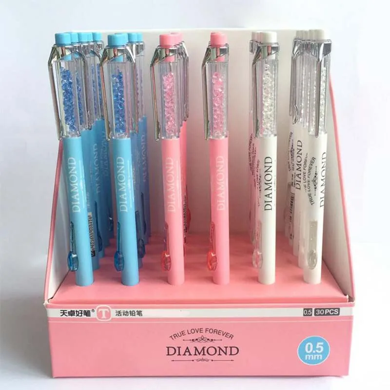 48 pcs/lot Diamond Press Plastic Mechanical Pencil Cute 0.5 mm Automatic Drawing Pen For Kid School Office writing Supplies
48 pcs/lot Diamond Press Plastic Mechanical Pencil Cute 0.5 mm Automatic Drawing Pen For Kid School Office writing Supplies