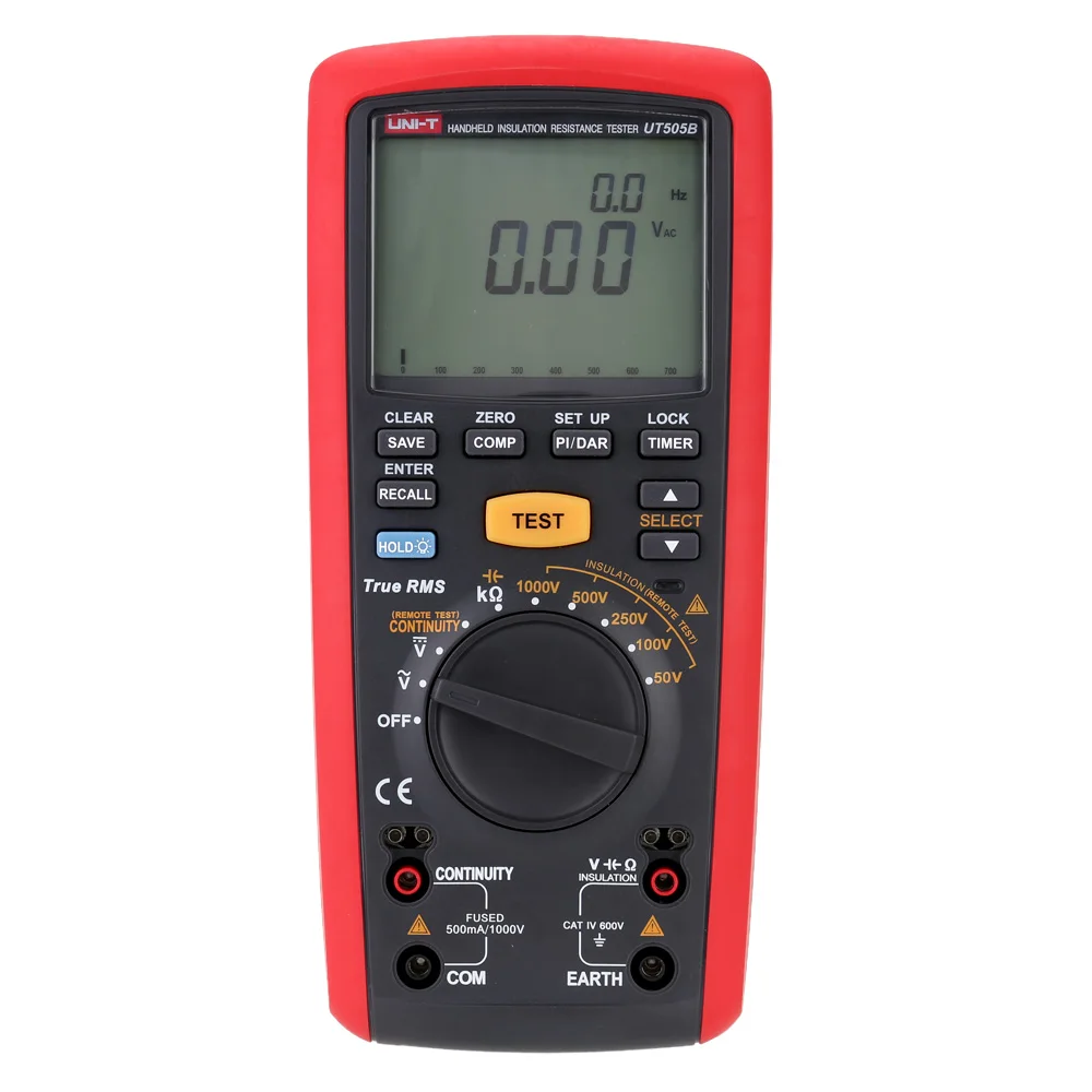 UNI-T UT505B Handheld Digital Insulation Resistance Tester AC/DC Voltage Measurement 200G Ohm 1000V
UNI-T UT505B Handheld Digital Insulation Resistance Tester AC/DC Voltage Measurement 200G Ohm 1000V