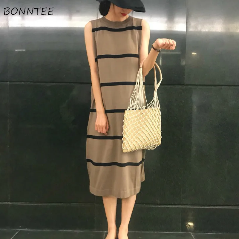 Sleeveless Dress Women Simple Retro Striped Loose Womens Clothing Korean Style Casual High Quality Elegant All-match Daily Chic
Sleeveless Dress Women Simple Retro Striped Loose Womens Clothing Korean Style Casual High Quality Elegant All-match Daily Chic