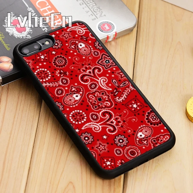 LvheCn бандана Пейсли красный чехол для телефона iPhone 5 6 s 7 8 plus 11 12 Pro X XR XS Max Samsung Galaxy S6 S7