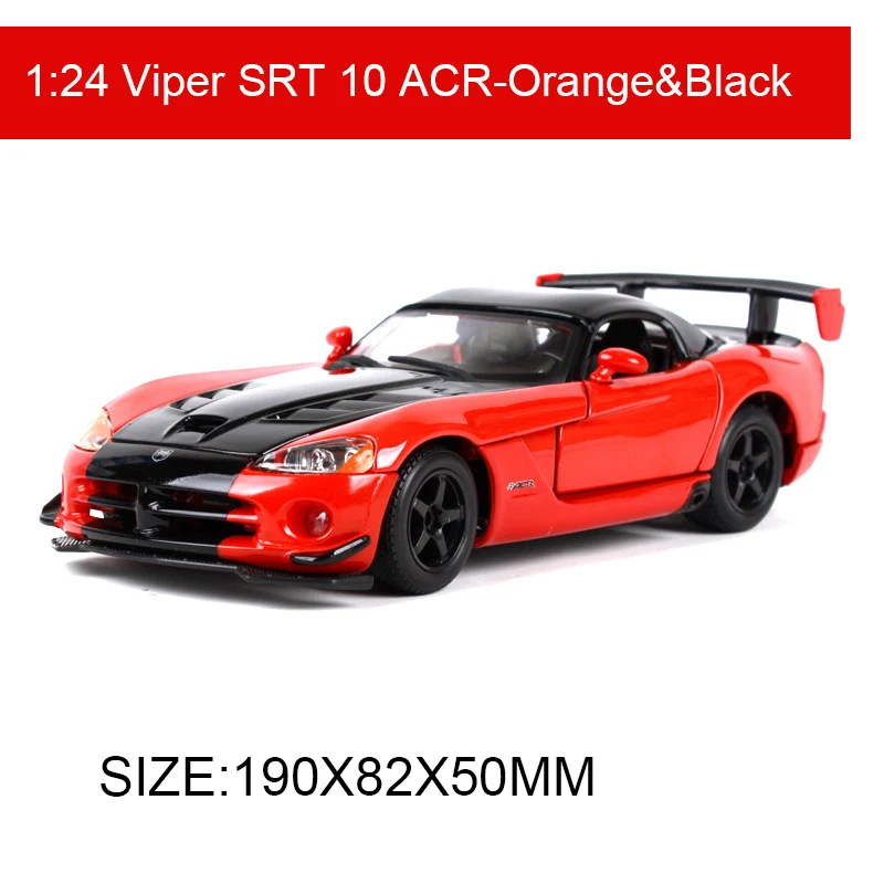 Bbulago 1:24 Viper SRT 10 ACR литая под давлением модель автомобиля металлический автомобиль