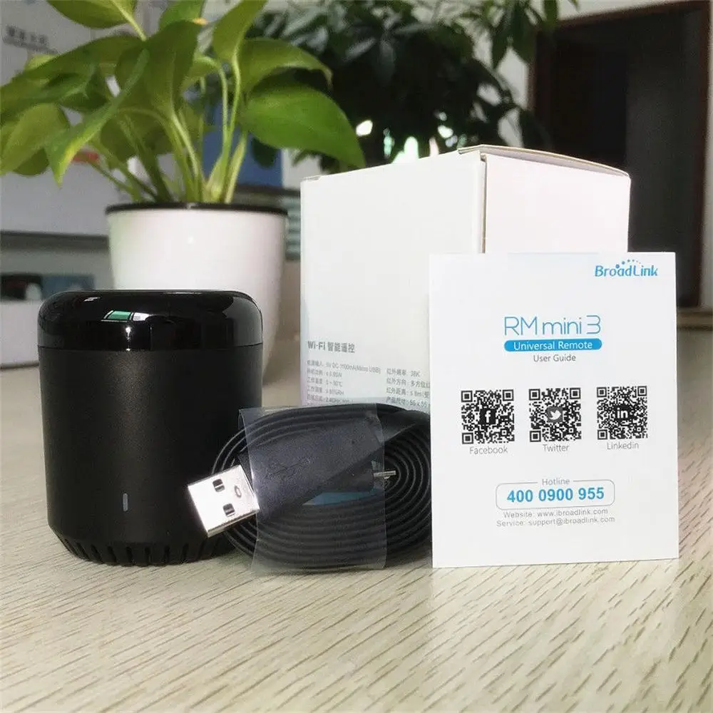 Broadlink Original RM Mini3 Controller Work for Alexa Google Home IFTTT Smart Home WiFi+IR+4G Wireless APP Voice Controller
Broadlink Original RM Mini3 Controller Work for Alexa Google Home IFTTT Smart Home WiFi+IR+4G Wireless APP Voice Controller