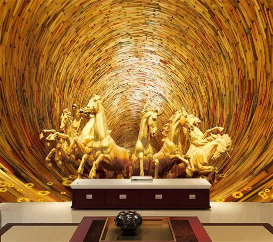 beibehang papel de parede Custom wallpaper 3d mural gold eight horses male embossed picture-in-picture TV background wall paper
beibehang papel de parede Custom wallpaper 3d mural gold eight horses male embossed picture-in-picture TV background wall paper
