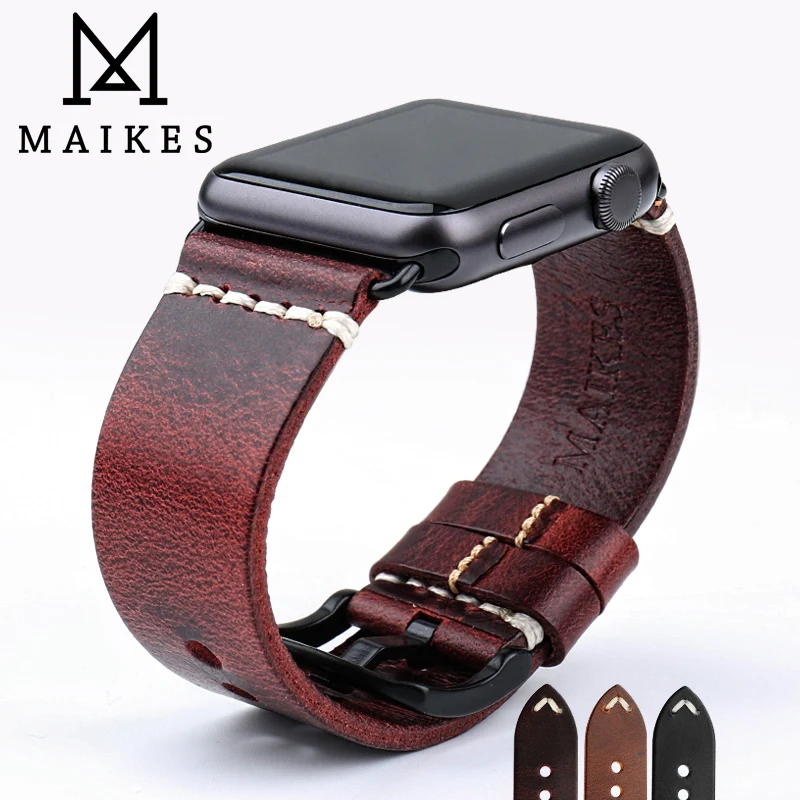 MAIKES Replacement For Apple Watch Band 44mm 40mm 42mm 38mm Series 4/3/2/1 IWatch Bracelet Red Vintage Oil Wax Leather Watchband
MAIKES Replacement For Apple Watch Band 44mm 40mm 42mm 38mm Series 4/3/2/1 IWatch Bracelet Red Vintage Oil Wax Leather Watchband