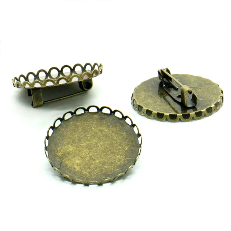Wholesale 20piece Antique Bronze Brooch Blank with inner 25mm Lace edge Bezel Setting Tray for Cameo Cabochons
Wholesale 20piece Antique Bronze Brooch Blank with inner 25mm Lace edge Bezel Setting Tray for Cameo Cabochons