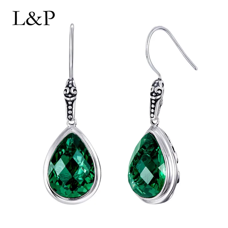 L&P Genuine 925 Sterling Silver Crystal Long Drop Earrings Vintage Elegant Green Gemston Wedding Fine Jewelry For Women Gifts
L&P Genuine 925 Sterling Silver Crystal Long Drop Earrings Vintage Elegant Green Gemston Wedding Fine Jewelry For Women Gifts