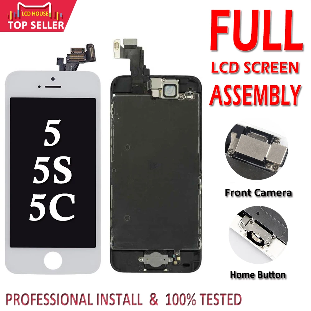 For iPhone 5 5S 5C Full LCD Screen with Home Button and Front Camera Assembly Replacement Touch Screen Full Complete Display
For iPhone 5 5S 5C Full LCD Screen with Home Button and Front Camera Assembly Replacement Touch Screen Full Complete Display