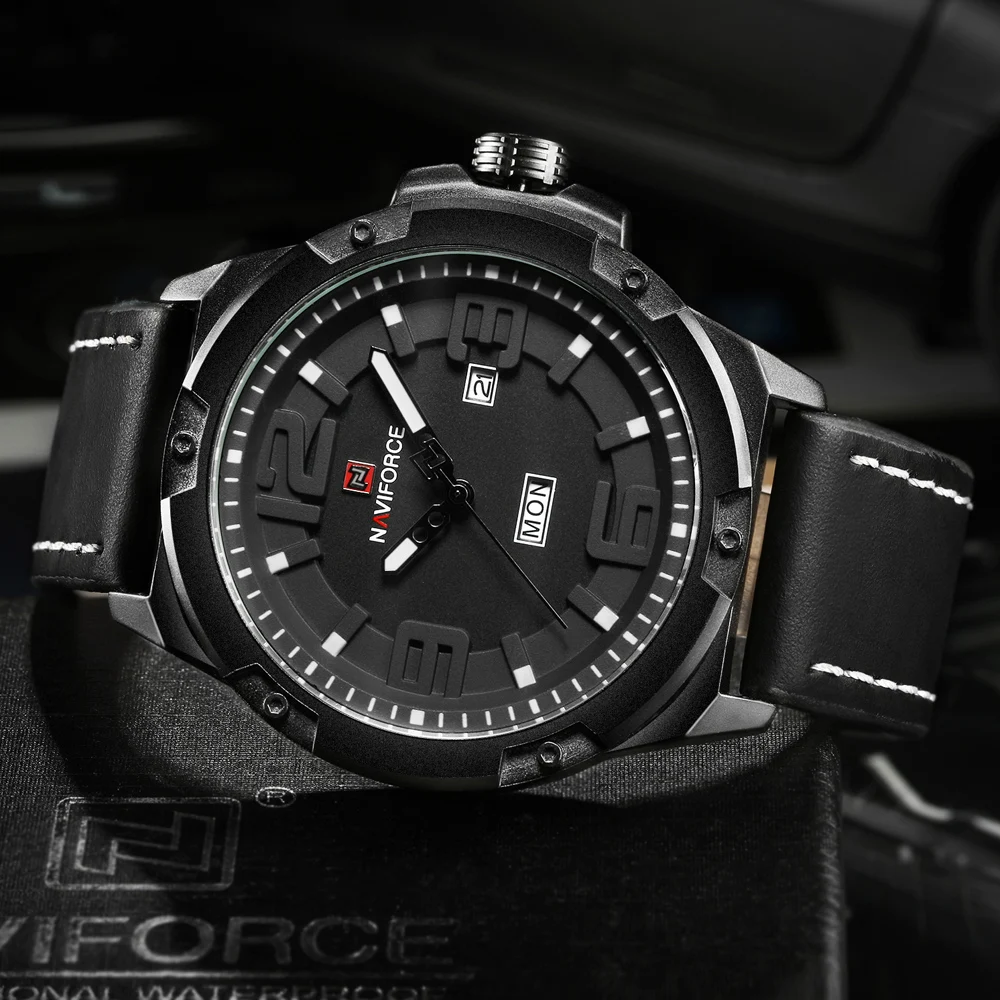 Часы наручные NAVIFORCE Мужские кварцевые аналоговые роскошные Брендовые спортивные
