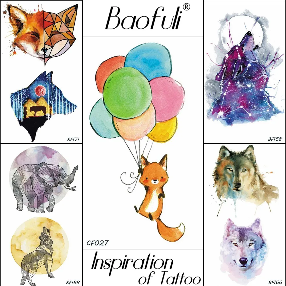 Baofuli Ballon Fox Painting Art Tattoo Geometric Temporary Tattoo Galaxy Cartoon Fake Tattoo Fox Wolf Children Waterproof Body
Baofuli Ballon Fox Painting Art Tattoo Geometric Temporary Tattoo Galaxy Cartoon Fake Tattoo Fox Wolf Children Waterproof Body