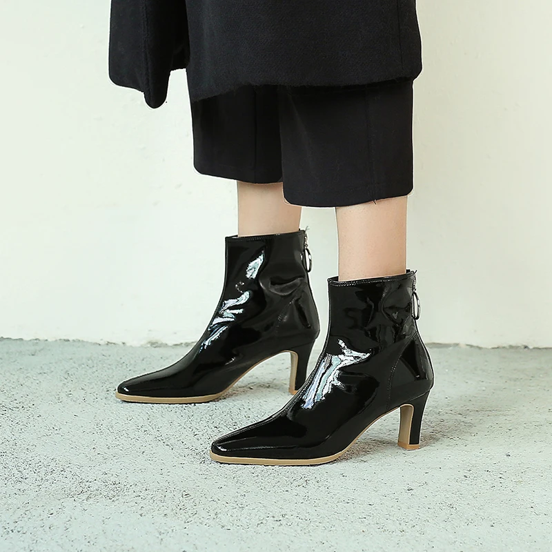 WETKISS Patent Leather Ankle Boots Women High Heels Booties Square Toe Shoes Femme Zip Party Shoes Ladies Autumn 2019 New
WETKISS Patent Leather Ankle Boots Women High Heels Booties Square Toe Shoes Femme Zip Party Shoes Ladies Autumn 2019 New