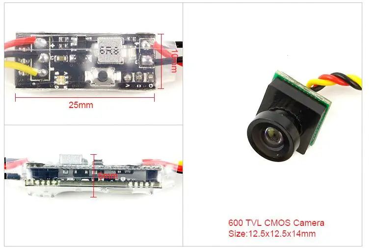 1 комплект KINGKONG Q25 5 8G 25mW 16CH микро AV передатчик с 600TVL FPV камерой для RC Квадрокоптер