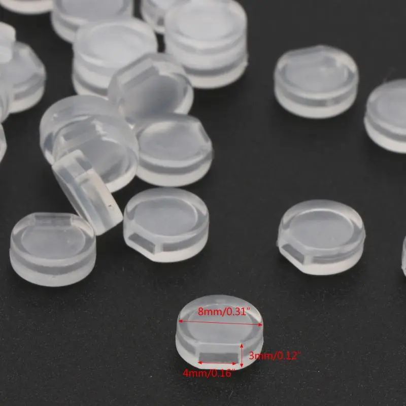 50Pcs Earring Pads Silicone Comfort Earring Cushions for Clips on Earrings Clear