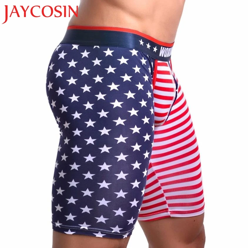 Нижнее белье JAYCOSIN Newly 2018 с флагом сексуальное нижнее в полоску мужские боксеры