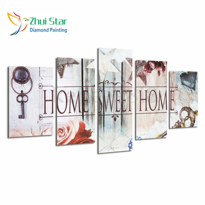 Zhui star 5D DIY full Square drill Diamond drawing Cross Stitch Home Sweet Home 5pcs Embroidery Rhinestones Mosaic Home decor
Zhui star 5D DIY full Square drill Diamond drawing Cross Stitch Home Sweet Home 5pcs Embroidery Rhinestones Mosaic Home decor