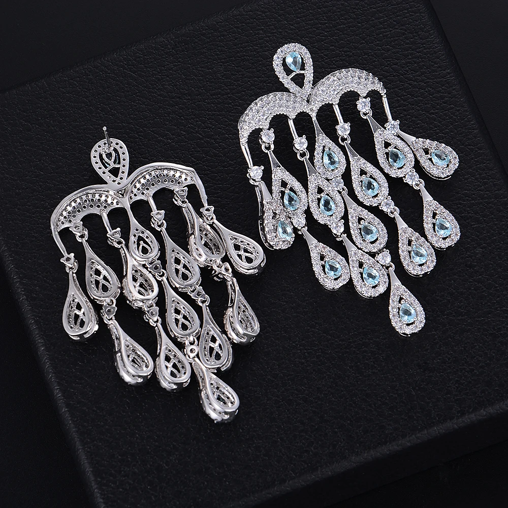 Siscathy Water Drop Tassels Earrings Fashion Multicolor Cubic Zirconia Women Engagement Party Chandelier Earrings Jewelry Gifts
Siscathy Water Drop Tassels Earrings Fashion Multicolor Cubic Zirconia Women Engagement Party Chandelier Earrings Jewelry Gifts