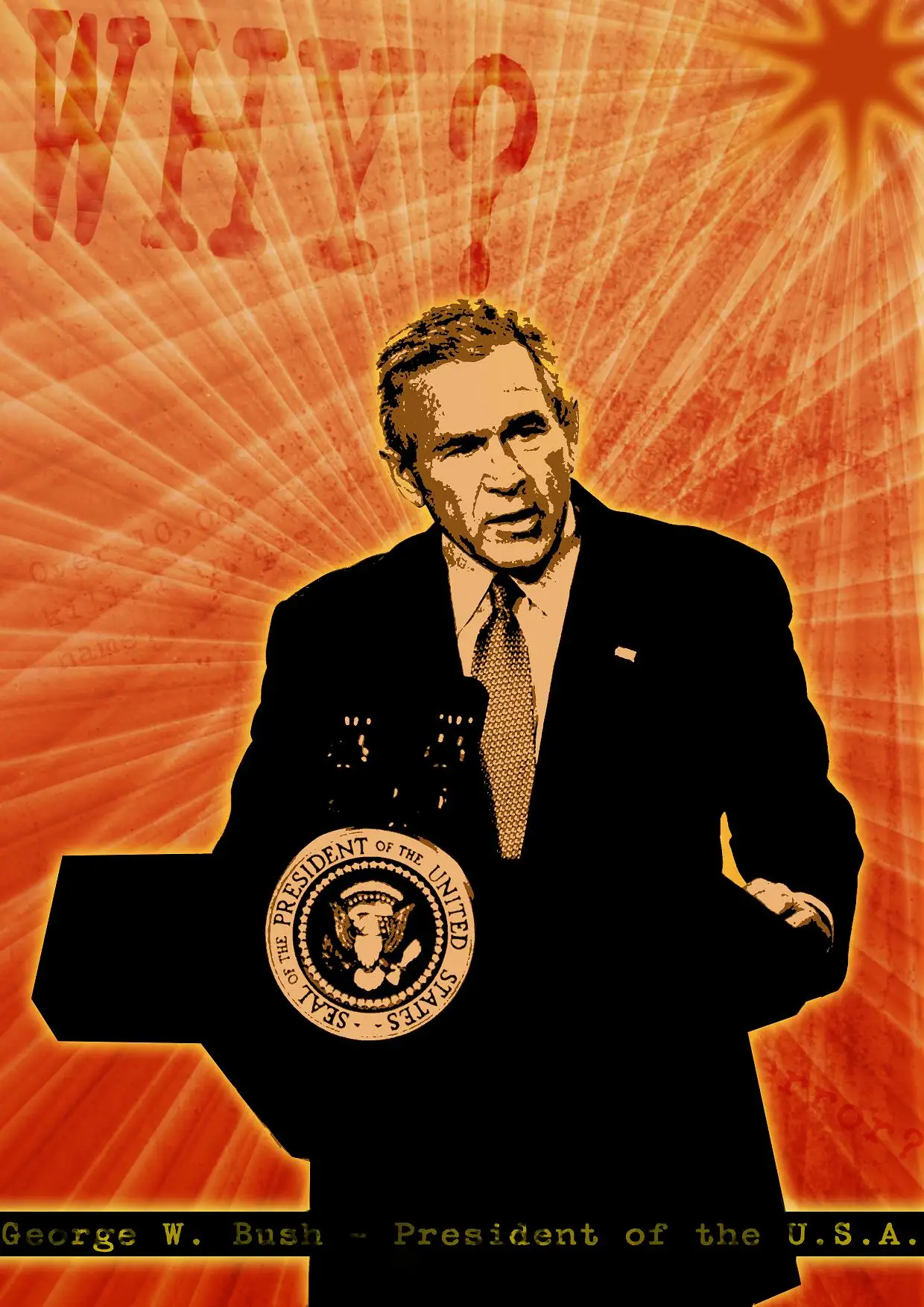 Pop Art George W. Винтажный Классический постер в стиле ретро Президент Америки Буша