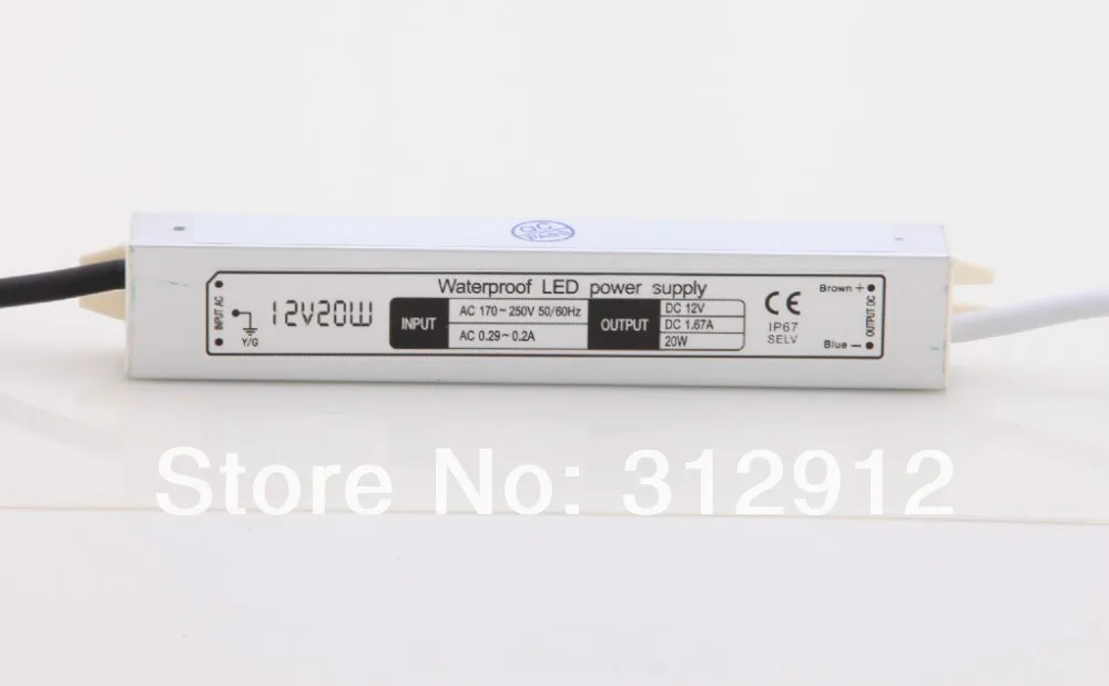 12V/20W waterproof switch mode Power Supply;IP67 rated;AC120V or AC230V input;DC24V output
12V/20W waterproof switch mode Power Supply;IP67 rated;AC120V or AC230V input;DC24V output
