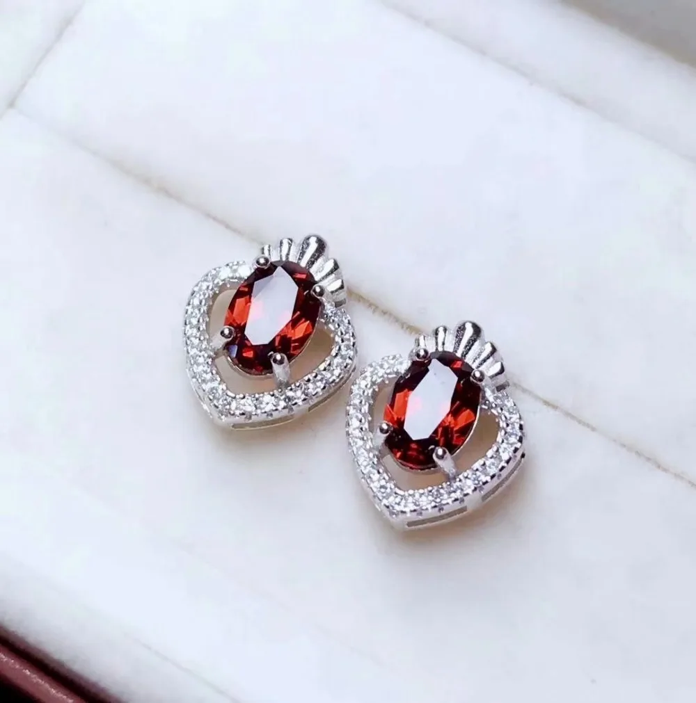 SHILOVEM 925 sterling silver Natural garnet stud earrings fine Jewelry women wedding wholesale new 5*7mm me050723ags
SHILOVEM 925 sterling silver Natural garnet stud earrings fine Jewelry women wedding wholesale new 5*7mm me050723ags