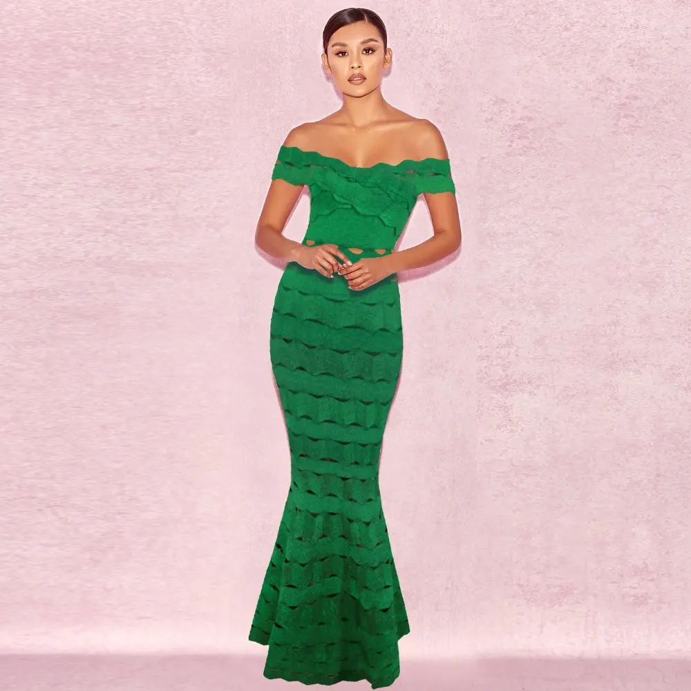 Top Quality Off the Shoulder Slash Neck Bandage Dress Elegant Celebrity Evening Party Sexy Long Dresses Wholesale
Top Quality Off the Shoulder Slash Neck Bandage Dress Elegant Celebrity Evening Party Sexy Long Dresses Wholesale
