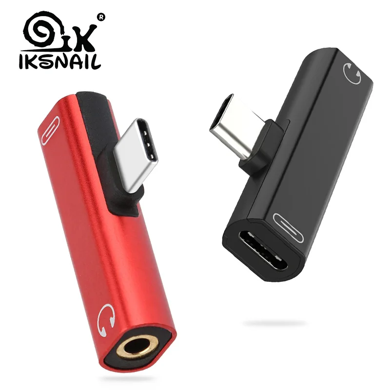 

IKSNAIL 2 в 1 Тип C до 3,5 мм разъем для наушников зарядный преобразователь USB Type-C аудио адаптер для телефона Xiaomi Huawei P10 Mate Type C