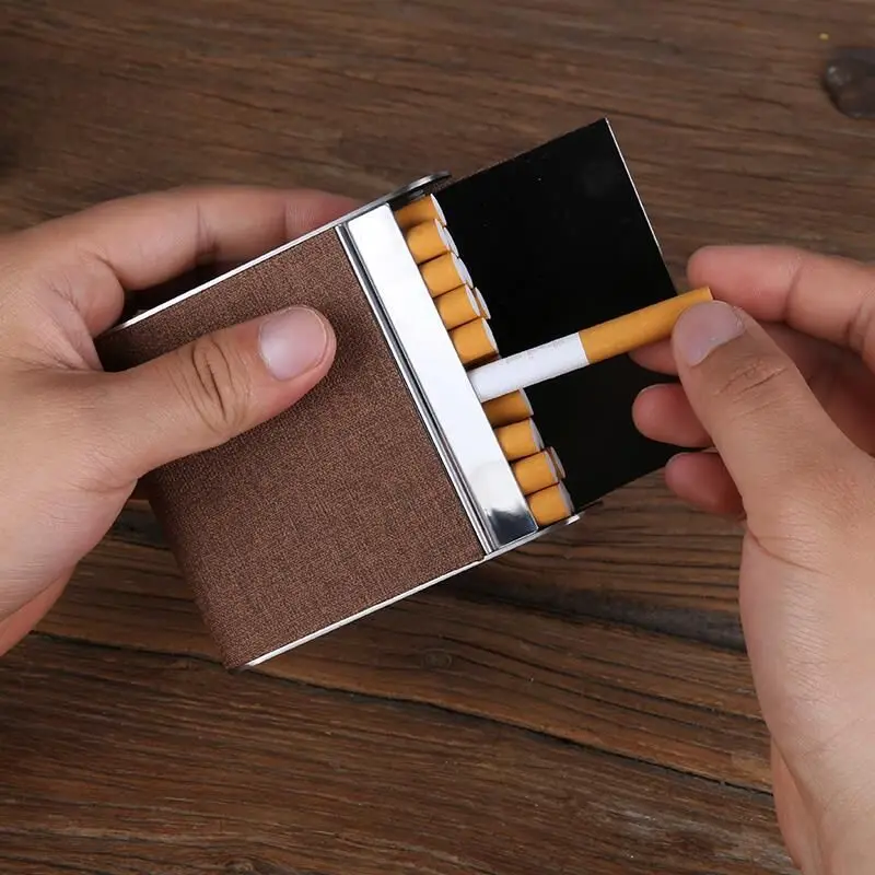 Leather Cigarette Case (hold 20 Pcs) With Magnetic Clasp Metal Cigarettes Box Cigarette Clip Smoking Products For Man
Leather Cigarette Case (hold 20 Pcs) With Magnetic Clasp Metal Cigarettes Box Cigarette Clip Smoking Products For Man