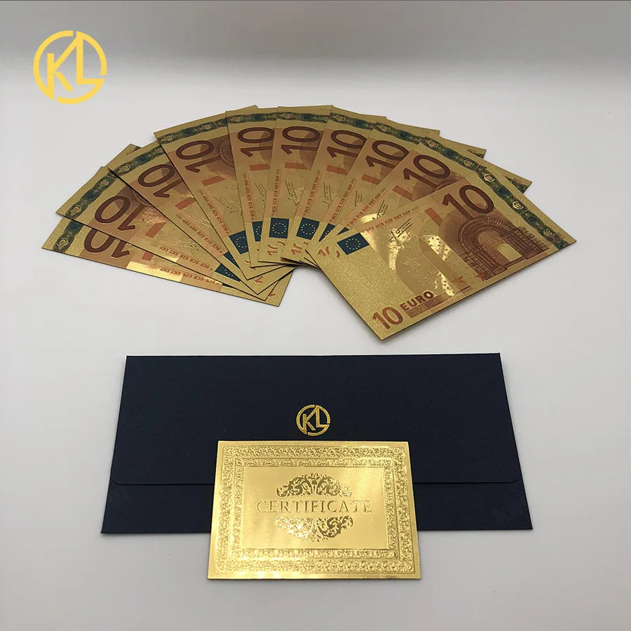 10pcs/lot 10 euro 24k gold foil colorful double design Euro banknotes gold foil plated banknote money for colletion
10pcs/lot 10 euro 24k gold foil colorful double design Euro banknotes gold foil plated banknote money for colletion