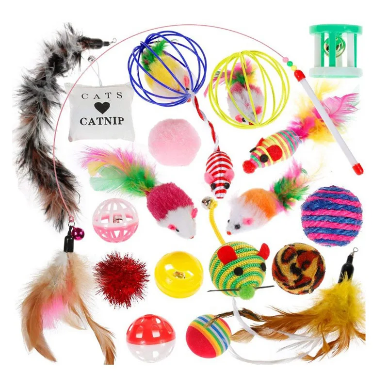 20pcs/set Interactive Toy Stick Feather Wand With Small Bell Mouse Cage Toys Plastic Artificial Colorful Cat Teaser Toy
20pcs/set Interactive Toy Stick Feather Wand With Small Bell Mouse Cage Toys Plastic Artificial Colorful Cat Teaser Toy
