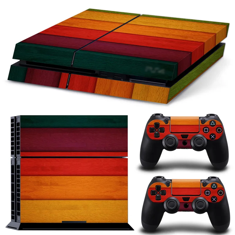 Hot Play Station 4 Games Host Sticker Wood Grain Controller Skin with Cap for Playstation PS4 Game T-P4-031 | Электроника