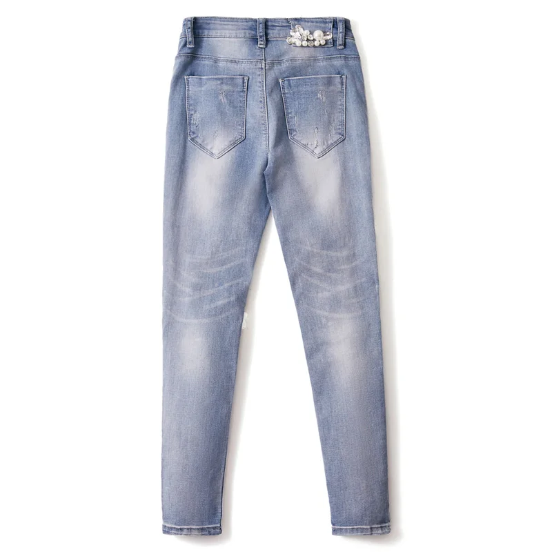 2019 Denim Stretch Trousers Slim Pencil Female Heavy Stones European Fashion Diamond Pearl Jeans Lace Flower Pants femme jeans
2019 Denim Stretch Trousers Slim Pencil Female Heavy Stones European Fashion Diamond Pearl Jeans Lace Flower Pants femme jeans
