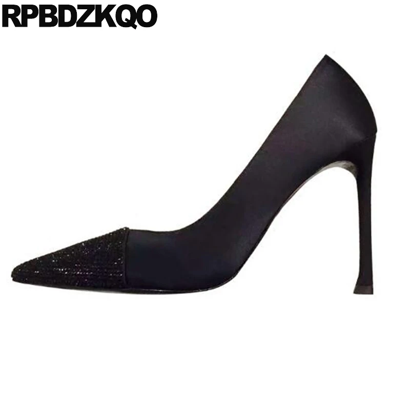 Ladies Satin Dress Shoes Black High Heels Diamond Scarpin Rhinestone Party Pointed Toe Pumps Wedding Evening 3 Inch Size 4 34
Ladies Satin Dress Shoes Black High Heels Diamond Scarpin Rhinestone Party Pointed Toe Pumps Wedding Evening 3 Inch Size 4 34