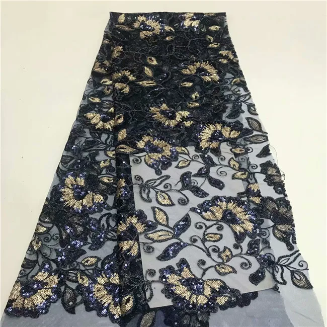 2018 high quality african lace fabric navay blue french lace fabric gold sequins embroidery nigerian lace fabrics R5
2018 high quality african lace fabric navay blue french lace fabric gold sequins embroidery nigerian lace fabrics R5