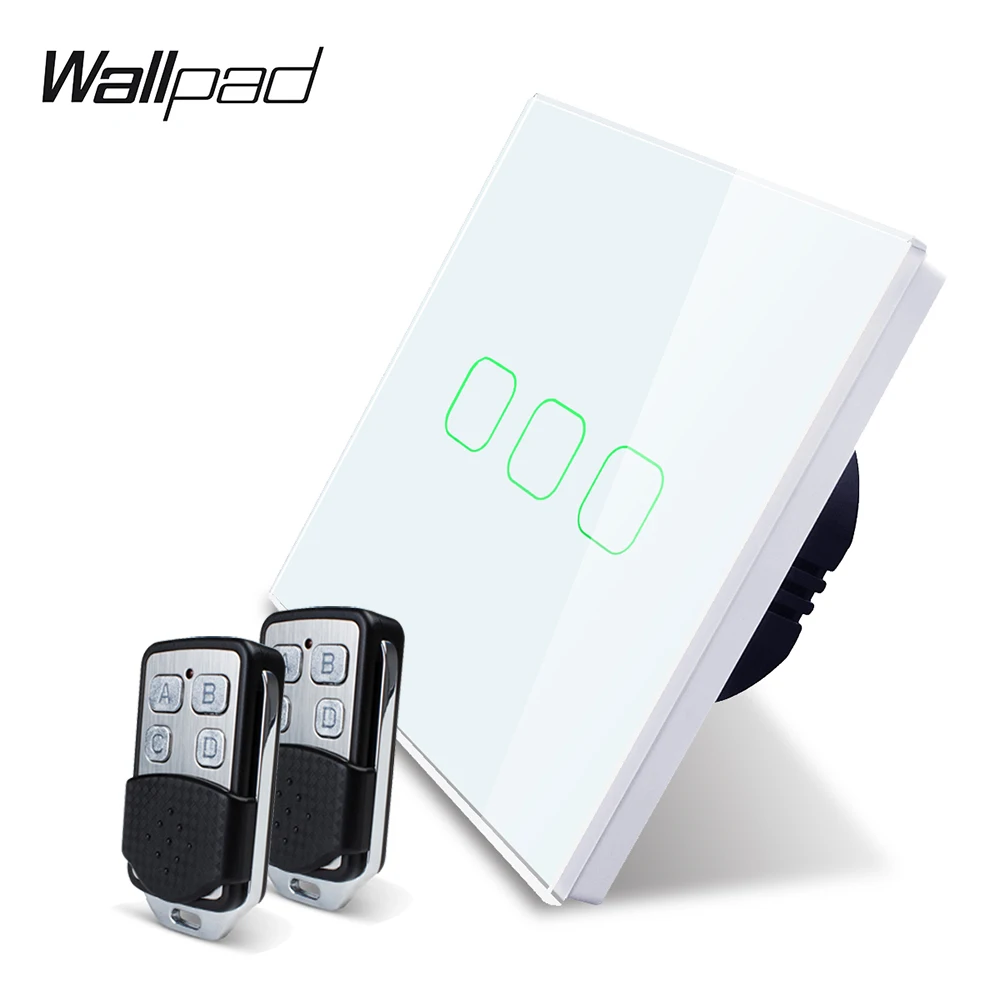 Wallpad K3 Capacitive Triple Dimmer Remote Touch Switch 3 Gang 4 Colors Tempered Glass Panel Wall Electrical Light Switch RF433
Wallpad K3 Capacitive Triple Dimmer Remote Touch Switch 3 Gang 4 Colors Tempered Glass Panel Wall Electrical Light Switch RF433