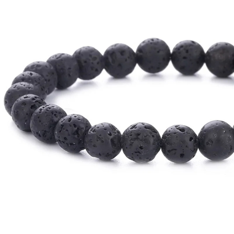 Класс вулканической лавы браслет черный вулканический плавленого Rock beaded энергии