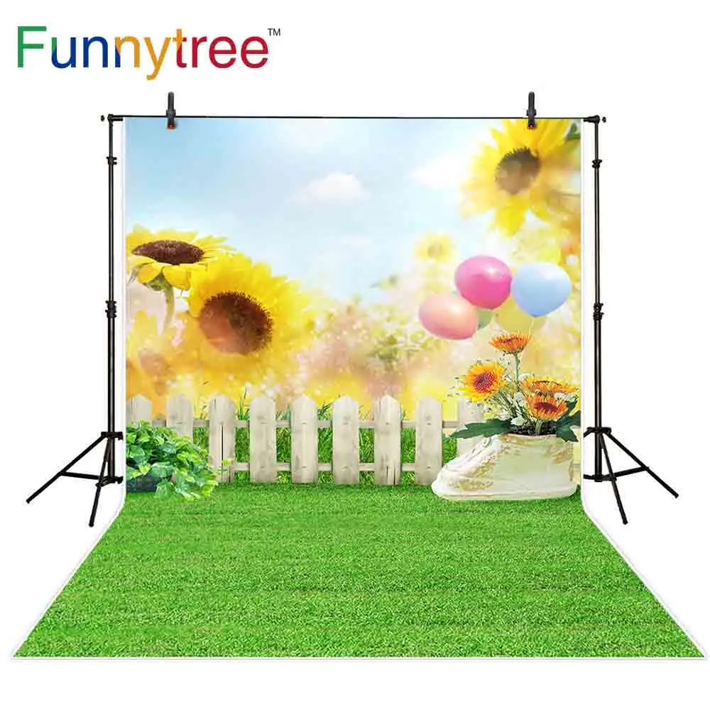 Funnytree photocall photography green spring fence sunflower grass newborn backdrops photo studio background photophone fabric
Funnytree photocall photography green spring fence sunflower grass newborn backdrops photo studio background photophone fabric