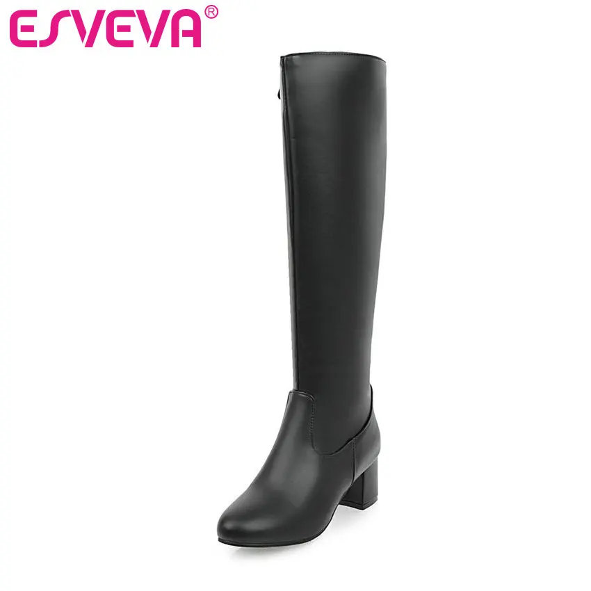 ESVEVA 2020 Shoes Women Knee-high Boots Square Med Heels Round Toe PU Leather Solid Boots Shoes Size 34-43 Winter Boots
ESVEVA 2020 Shoes Women Knee-high Boots Square Med Heels Round Toe PU Leather Solid Boots Shoes Size 34-43 Winter Boots