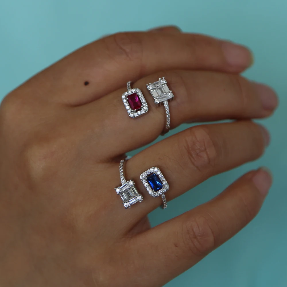 Женское кольцо с кубическим цирконом цветной камень по месяцу рождения изящные