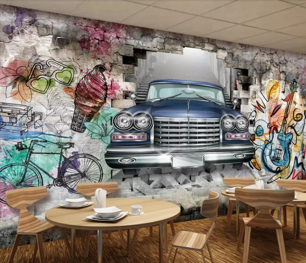Фотообои beibehang на заказ, 3d Настенные обои, классический автомобиль, ручная роспись, граффити, 3D стерео, Ресторан, Бар, фоновая стена
Фотообои beibehang на заказ, 3d Настенные обои, классический автомобиль, ручная роспись, граффити, 3D стерео, Ресторан, Бар, фоновая стена