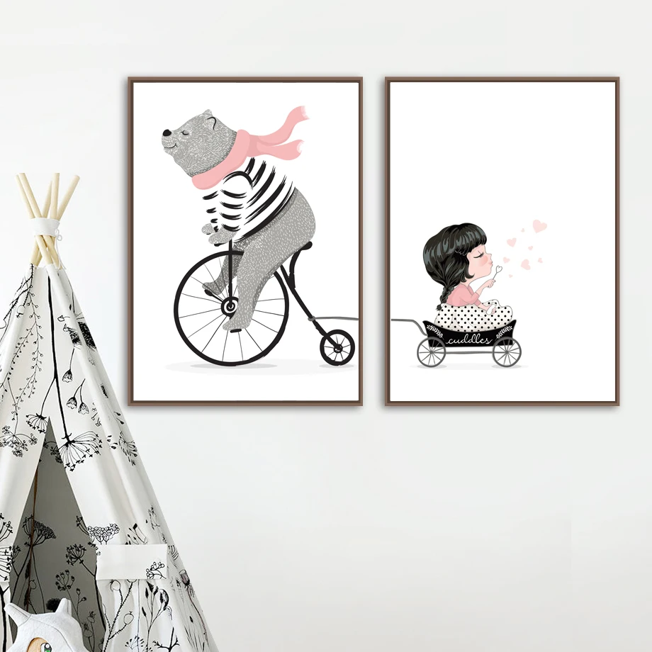 Cartoon Bear Girl Wall Art Canvas Painting Nordic Posters And Prints Wall Pictures Kids Baby Room Scandinavian Home Decor
Cartoon Bear Girl Wall Art Canvas Painting Nordic Posters And Prints Wall Pictures Kids Baby Room Scandinavian Home Decor
