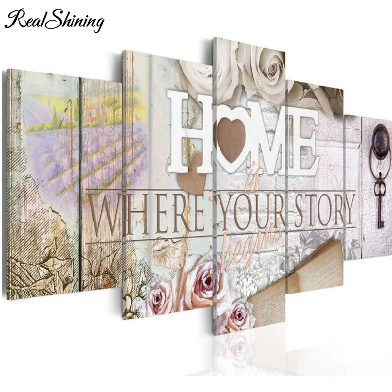Diamond Embroidery Home sweet letter home 5 Panels Modular Picture 5D Diamond Painting Cross Stitch Wall Arts Crafts FS6109
Diamond Embroidery Home sweet letter home 5 Panels Modular Picture 5D Diamond Painting Cross Stitch Wall Arts Crafts FS6109