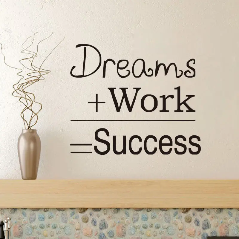 Мечты успеха работы Виниловые наклейки на стену мотивационные для дома комнаты