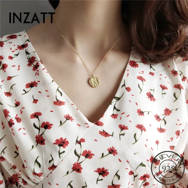 INZATT Real 925 Sterling Silver Irregular Surface Round Pendant Necklace For Women Fashion Jewelry Party 2018 Fashion Accessorie
INZATT Real 925 Sterling Silver Irregular Surface Round Pendant Necklace For Women Fashion Jewelry Party 2018 Fashion Accessorie