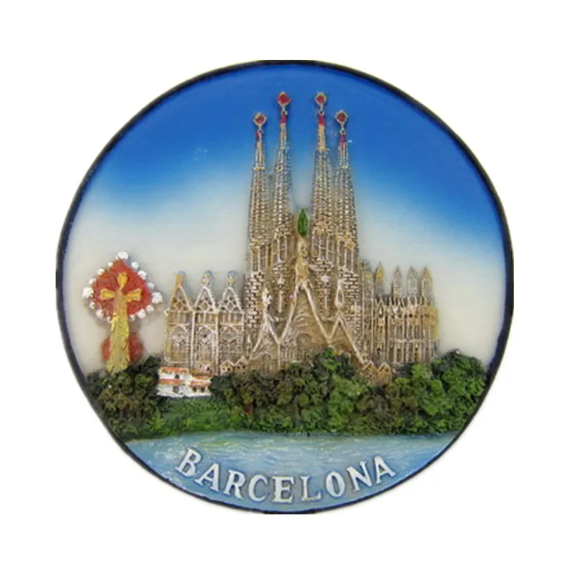 

New Arrive Barcelona Holy Family Cathedral Gaudi Fridge Magnet Spain Tourism Souvenirs Refrigerator Magnetic Sticker