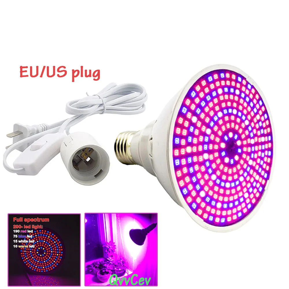 Full Spectrum 290 LED Plant Grow Light Bulbs Lamp E27 AC Power Cable Hydroponics Green House Indoor Flower Vegetable Lighting
Full Spectrum 290 LED Plant Grow Light Bulbs Lamp E27 AC Power Cable Hydroponics Green House Indoor Flower Vegetable Lighting
