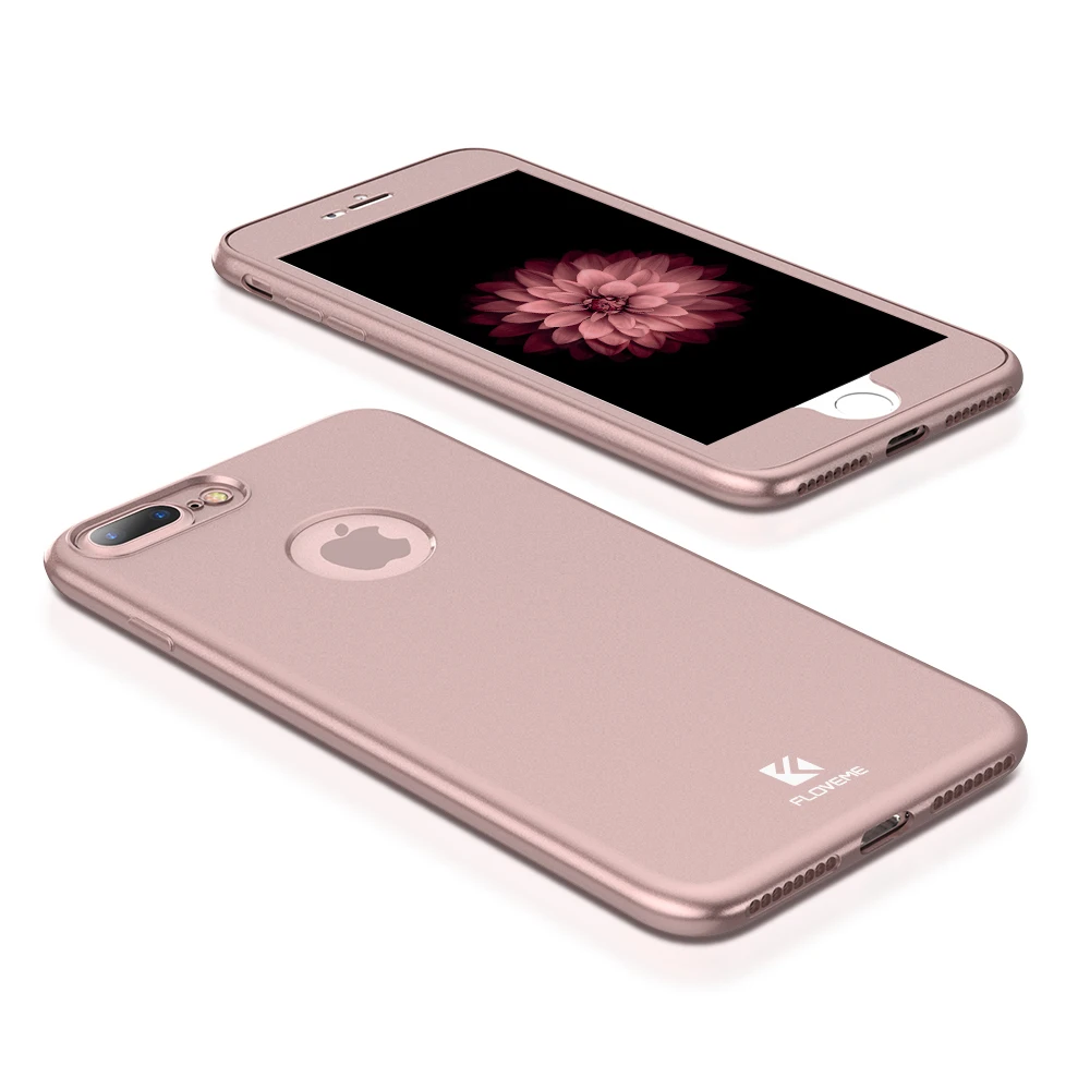 Floveme 360 Полный Защитный чехол для iPhone 7 плюс 6 6S Чехол телефона 2 в 1 предмет + ТПУ